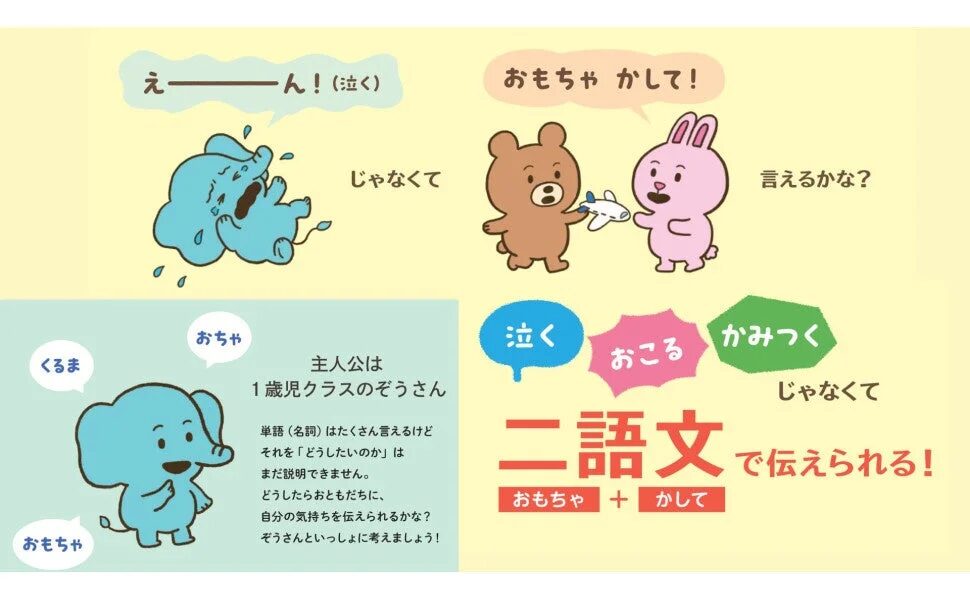 泣く・おこる・かむ じゃなく二語文で伝えられる！