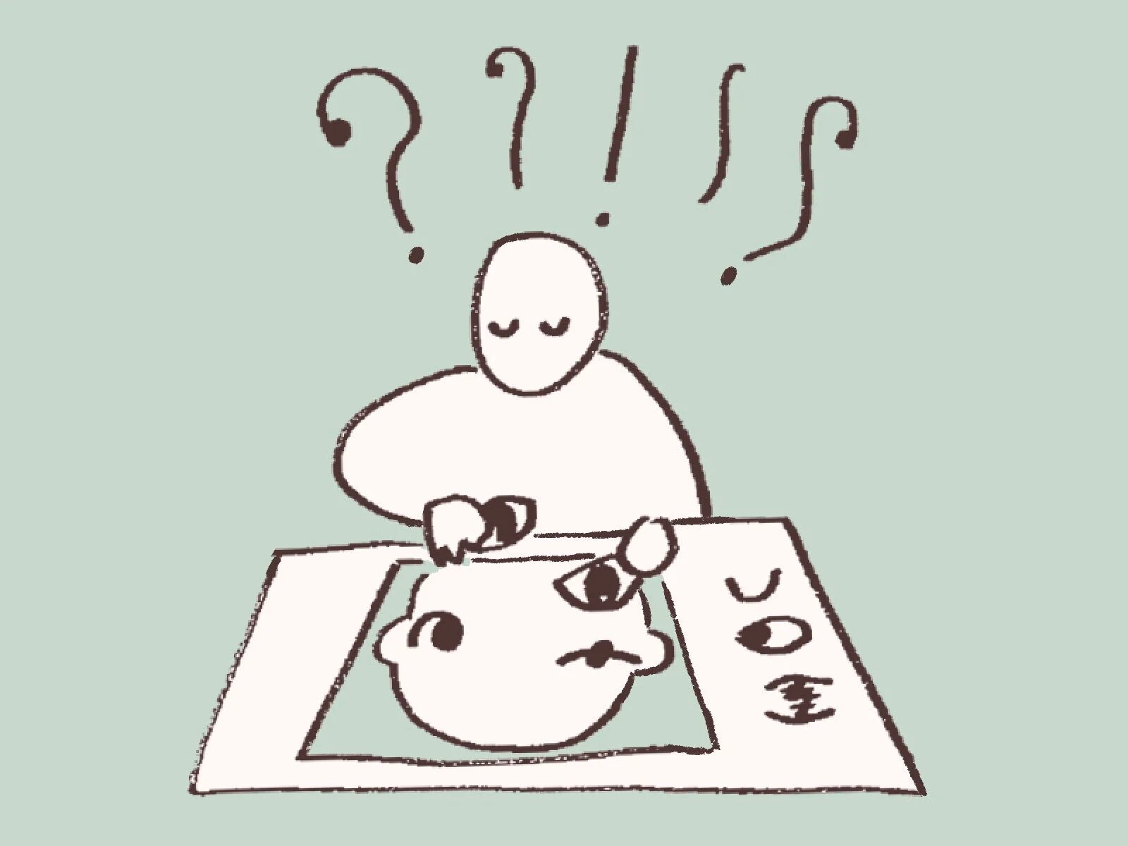 思考や創造における思考や混乱を表すイラスト