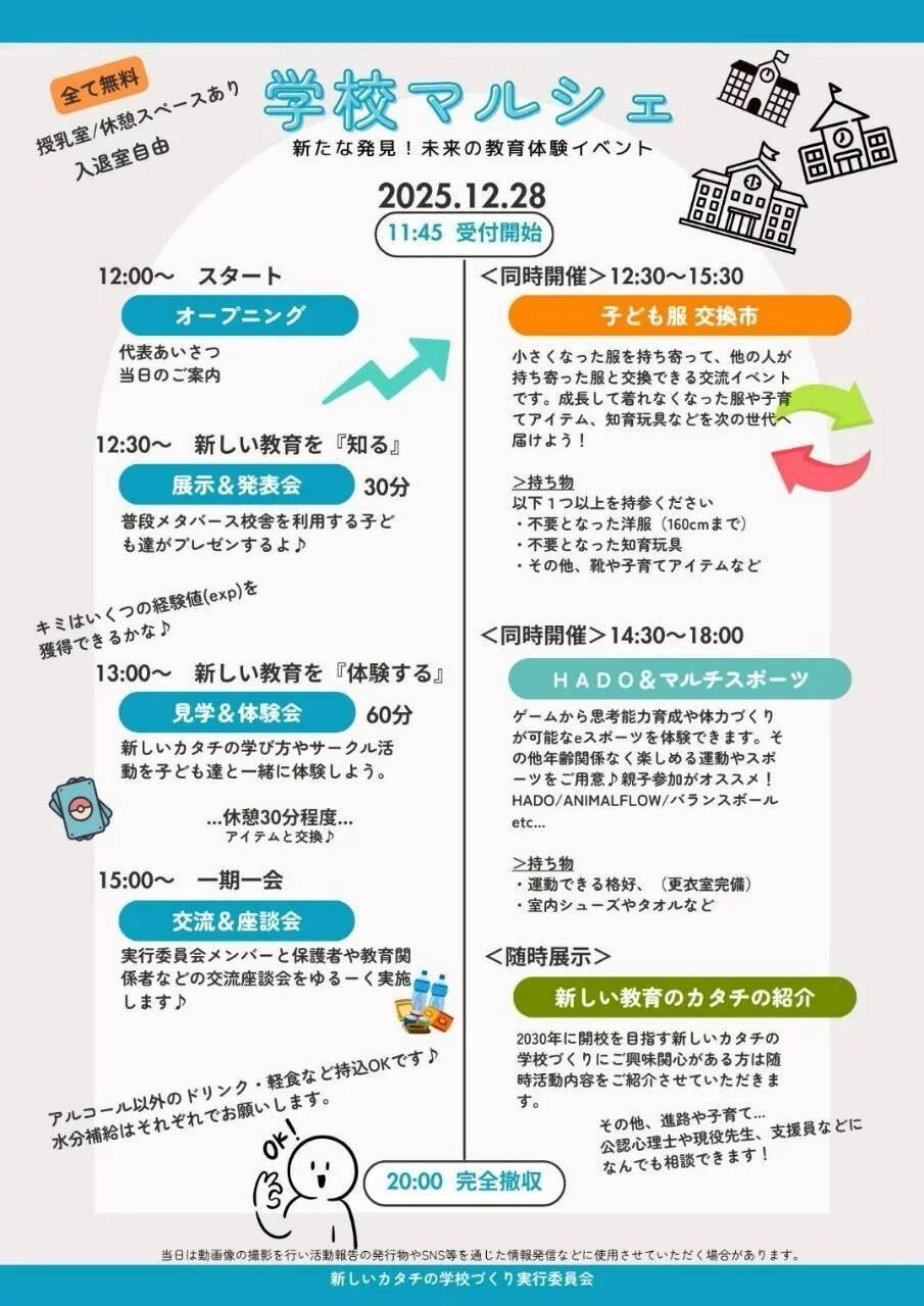 学校マルシェのタイムスケジュール