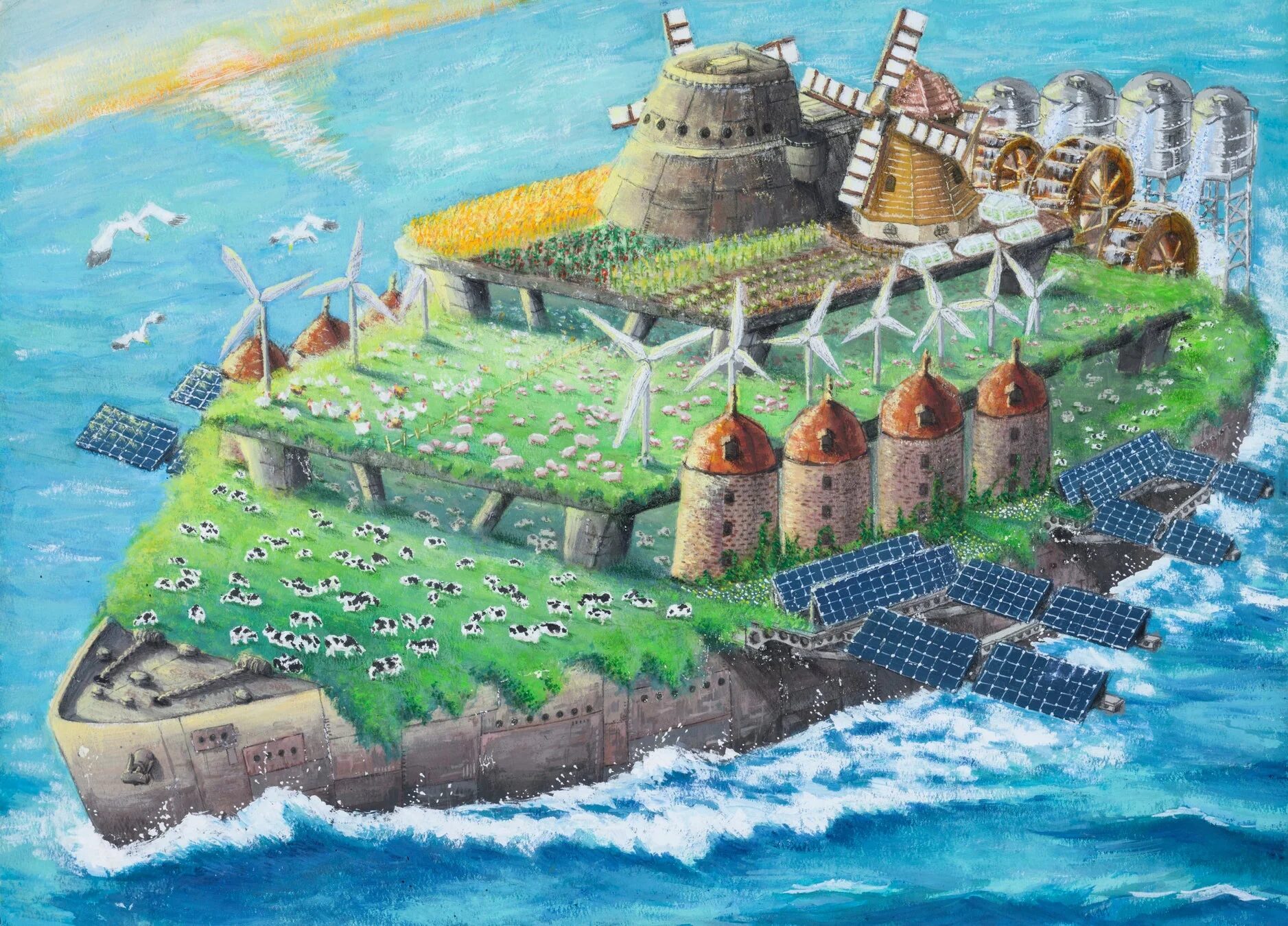 未来の洋上農業船