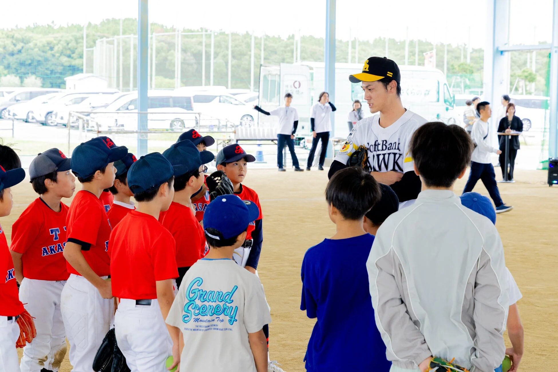 指導を受ける子供たち