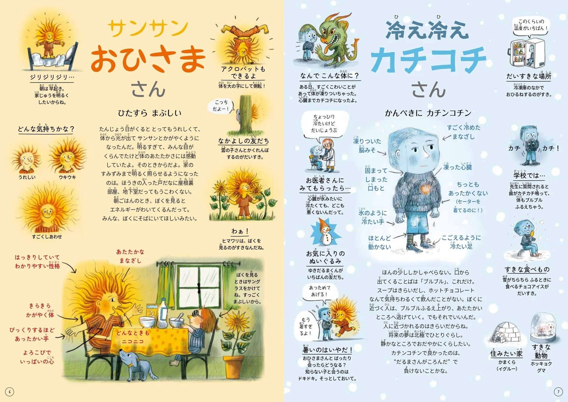 サンサンおひさまさんと冷え冷えカチコチさんの紹介ページ