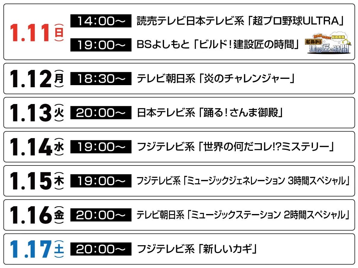 放映スケジュール