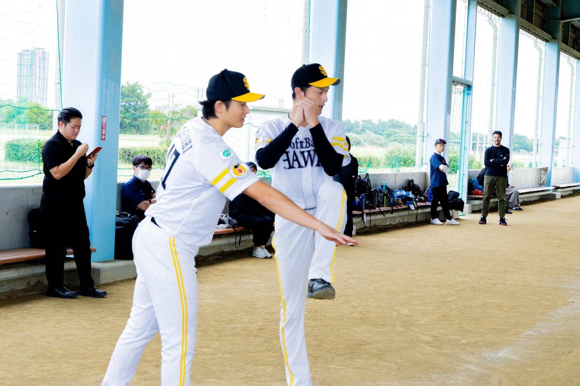 野球指導の様子