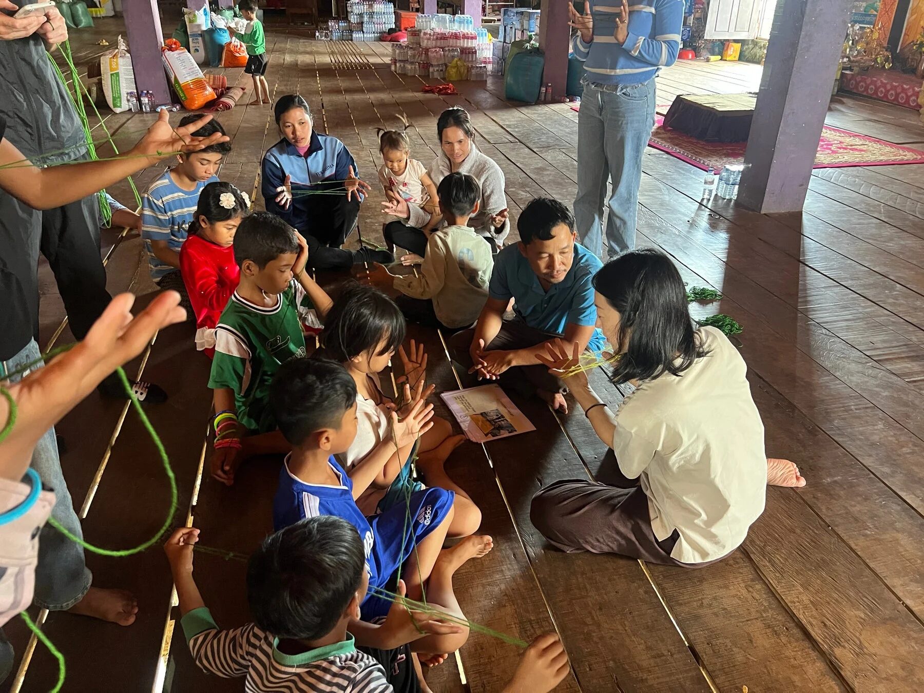 糸遊びを楽しむ人々